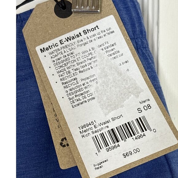 prAna Rich Sapphire Metric E-Waist Shorts Men's Small 8" inseam NWT - Picture 4 of 7